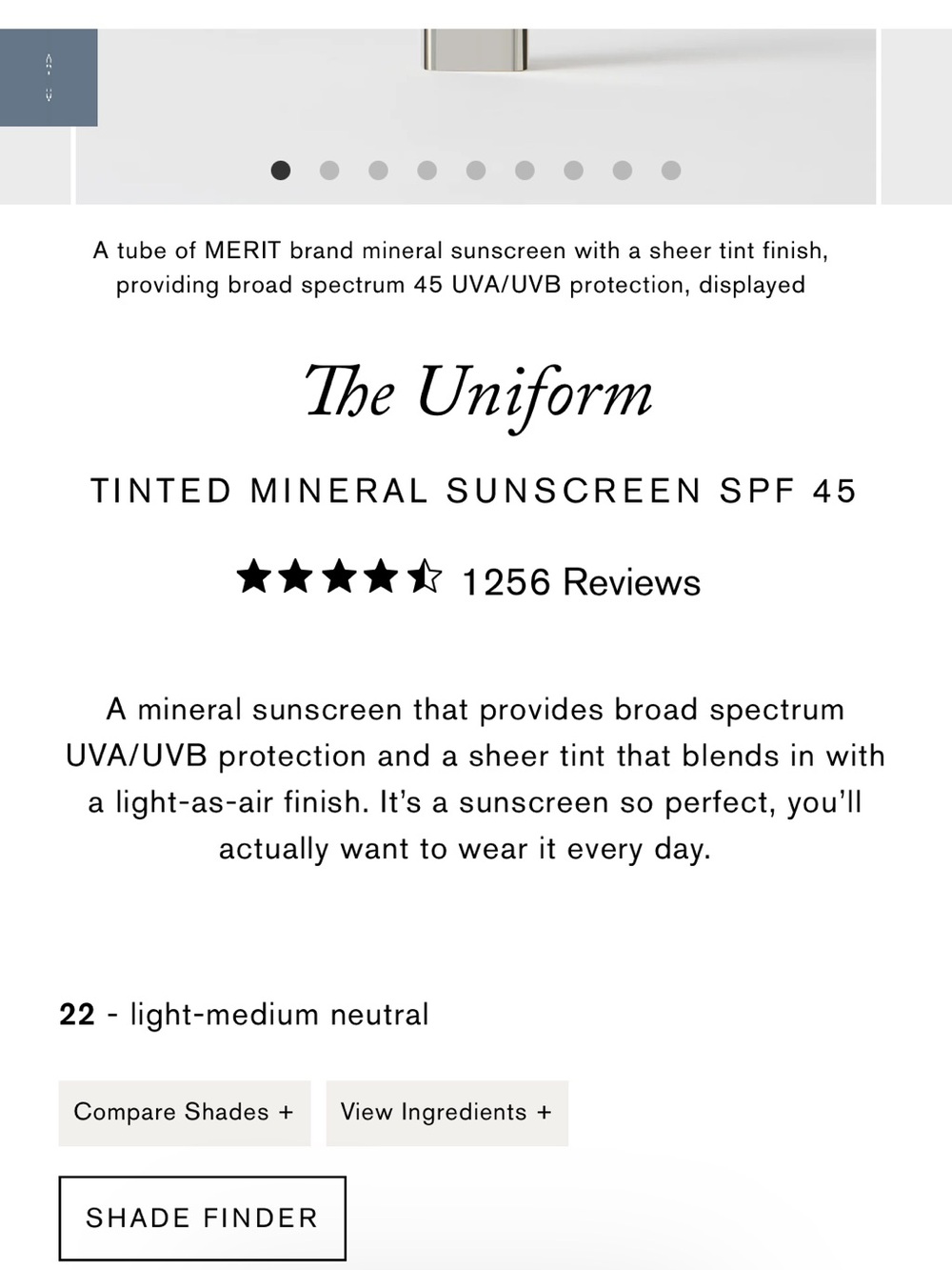 The Uniform Tinted Mineral Sunscreen SPF 45 - Color 22-light medium neutral - Picture 5 of 7